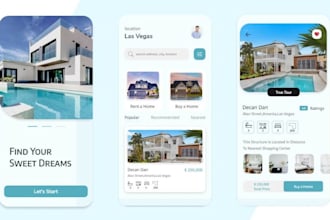 develop properties management app, travel app, estate app, flight booking app