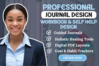 journal design, planner, workbook, habit tracker, self help, holistic wellness