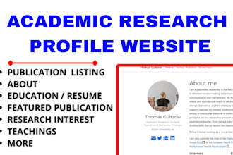 design a eb1 scholar profile, academic research website