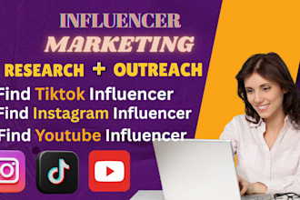 do manage influencer research and outreach for influencer marketing promotion