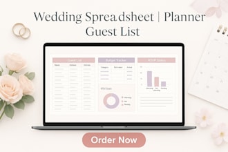 create wedding spreadsheet, wedding planner spreadsheet, guest list spreadsheet