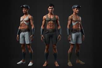 create 3d realistic character 3d metahuman character for game and 3d printing