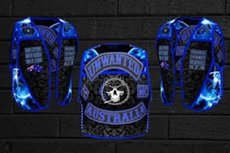 create custom fivem mc kuttes, mc patch, mc cuts with ranks and side rockers