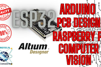 do custom pcb, schematic, esp32 iot, and hardware using kicad, altium, easyeda