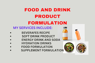 formulate beverage, juice, smoothie and soft drink, energy drink, food recipes