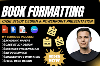 design case study academic business documents infographic powerpoint pitch deck