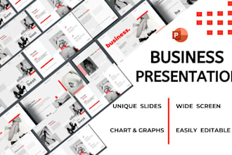 design business powerpoint presentation for product, offer, google slides, canva