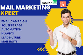 setup email campaigns automation squeeze page lead nuture on mailerlite, klaviyo