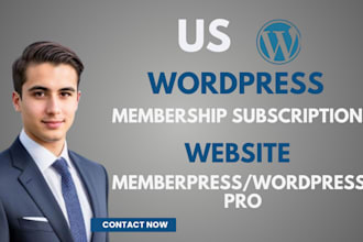 do US wordpress membership subscription website with memberpress, wordpress pro