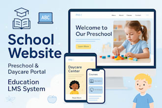 school management system education web portal preschool website daycare website