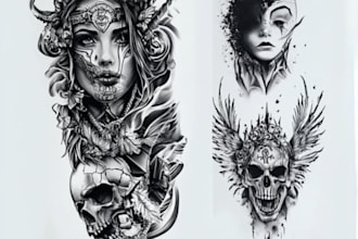 design professional japanese, asian style tattoo design
