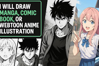 draw manga comic book artist or webtoon anime illustrationanime character design
