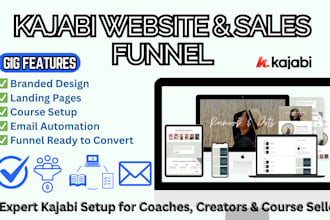 design kajabi website kajabi sales funnel landing page and online course setup
