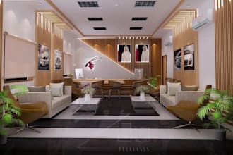 remodel 3d hall interior design,office, reception,lobby,meeting room,3d render