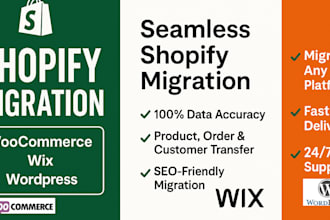 do seamless shopify migration from woocommerce,wix,wordpress with zero data loss