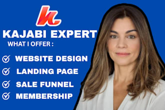 design kajabi website sales funnel and landing page online course membership