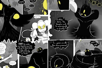 draw custom comic pages webcomic webtoon in manga style for you