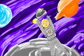 create cartoony illustrations for you