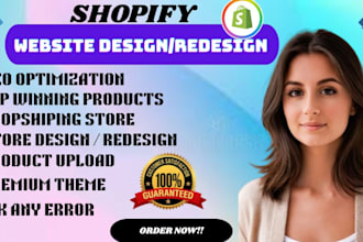 build shopify store design, redesign dropshipping store, shopify website design