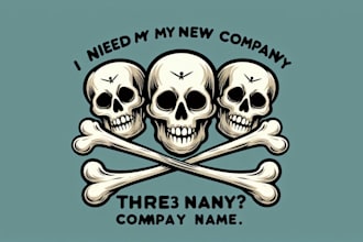 create three skulls bones  clipart logo for you with my on creativity