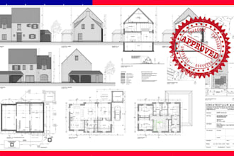 draw stamp architectural construction plan, city permit mep engineering drawings