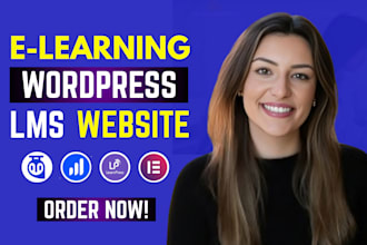 build wordpress lms website elearning website with tutor lms and learndash