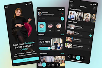 develop salon booking app, barber app, salon marketplace app with CRM system
