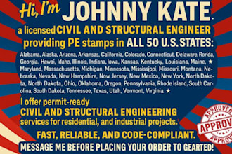 provide licensed civil and structural engineer USA pe stamp service in george