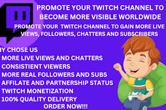 do twitch channel promotion to gain more followers, live viewers and subs