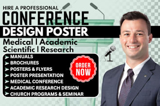 make scientific, academic and research poster, conference poster