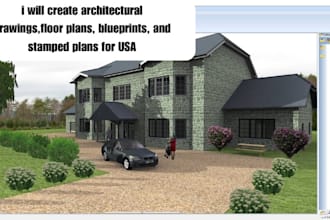 create architectural drawings,floor plans, blueprints, and stamped plans for USA