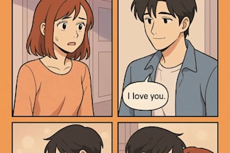 illustrate your story into a webtoon comic episode with custom