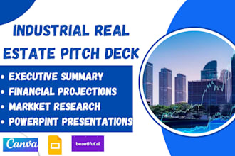 design an investor ready industrial real estate pitch deck presentations