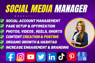 be your social media manager, content creator and social media marketing