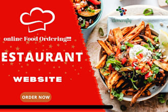 design food catering website, restaurant, cafe, bakery, online ordering website