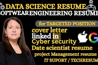 write software engineering resume, tech resume, data science resume and cv