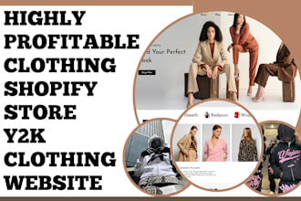 design lucrative clothing website y2k clothing shopify store streetwear website