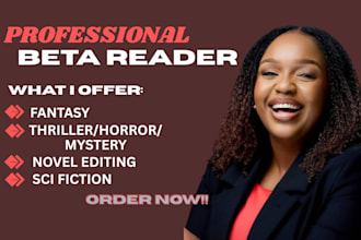 beta read critique your fantasy sci fic thriller horror mystery novel editor