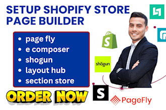 setup shopify store page builder pagefly ecomposer shogun layouthub sectionstore