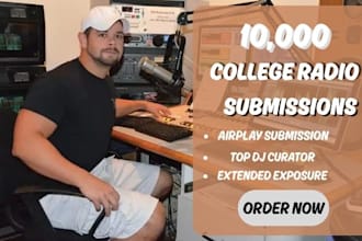 airplay your song to 10k  college radio online radio station worldwide