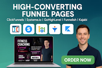 build gohighlevel sales funnel systeme io kajabi clickfunnels funnelish page