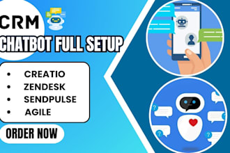 setup auto reply chatbot agile creatio zendesk sendpulse CRM to engage visitors