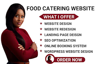 design food catering website, restaurant food website, bakery ordering website