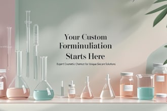 create unique formulations as your expert cosmetic and skincare chemist