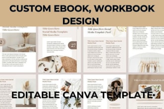 design custom canva workbook, worksheet, ebook, or template canva ebook