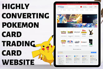 design pokemon shopify store trading card website sport card tcg store