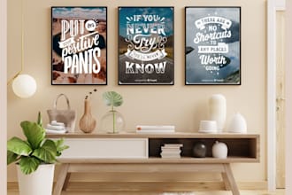 create printable wall art, typography posters, inspirational quotes