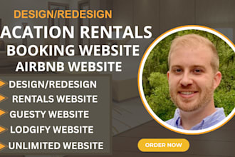 build airbnb, vacation rental, lodgify, guesty booking site in wordpress or wix