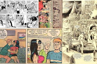 draw retro vintage comic page illustration 70s 80s pop art comic page comic art