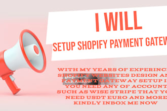 set up configure shopify payments, balance, and integrate stripe, paypal, wise